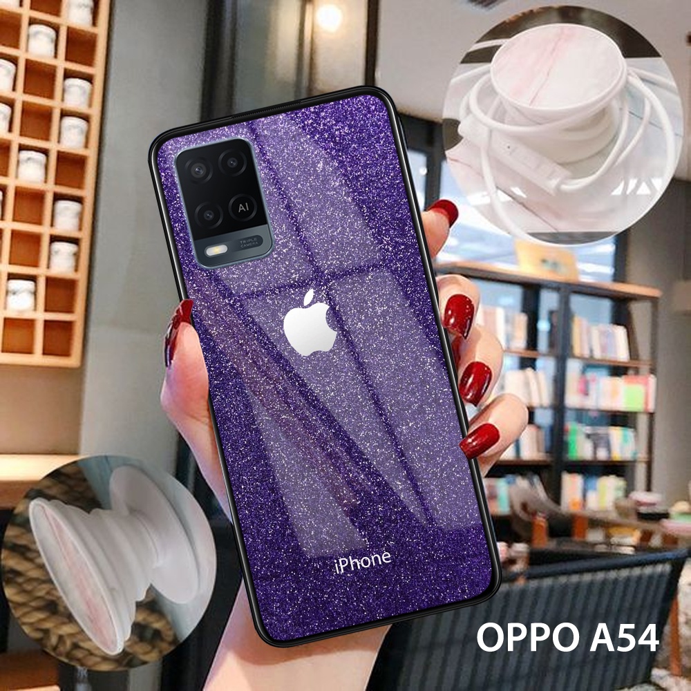 Jual Softcase Glass Kaca GLITTER [SF94] OPPO A54 Terbaru Casing
