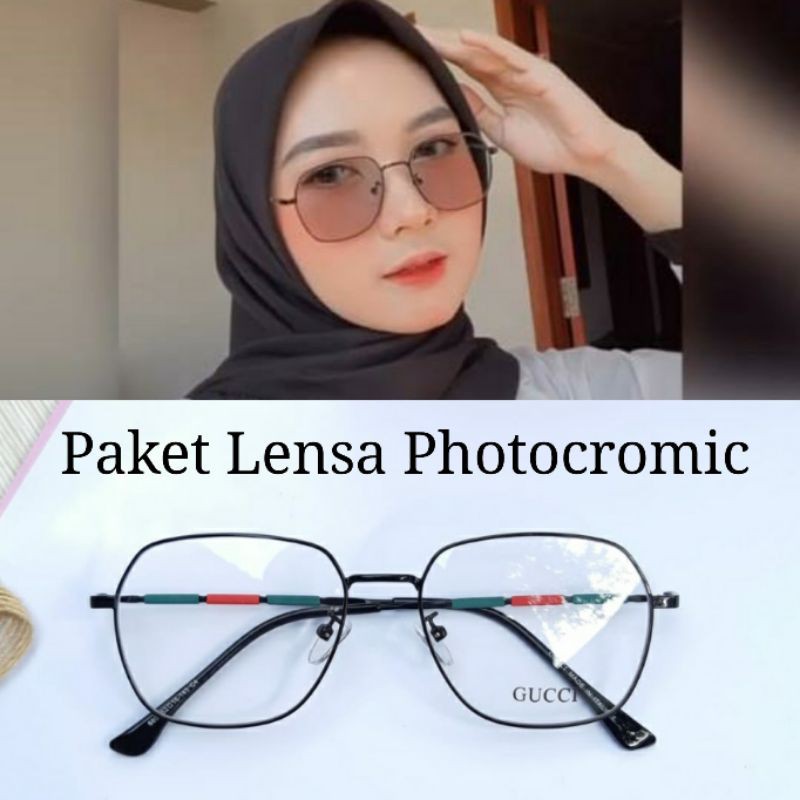 Jual Paket Lensa Photocromic Frame Kacamata Wanita Kacamata Fashion