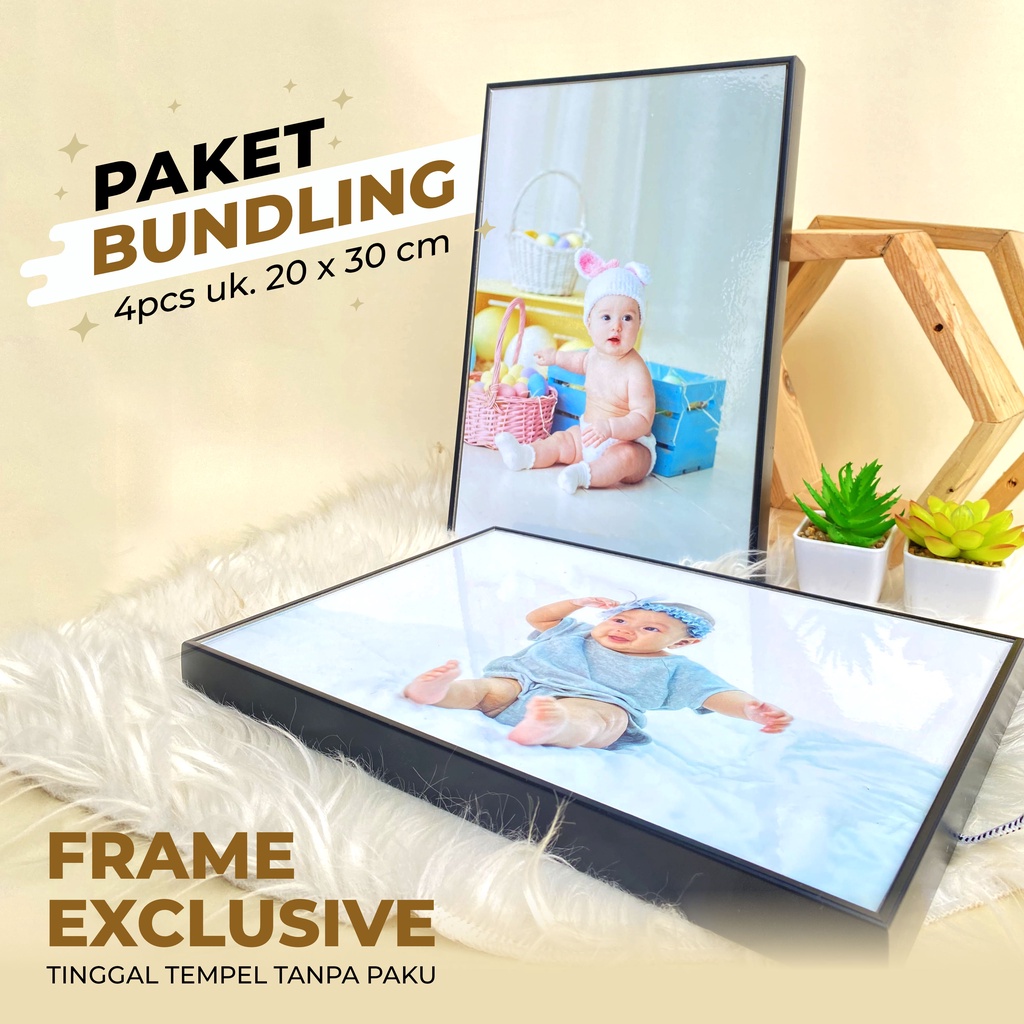 Jual PAKET 4 PCS !! CETAK FOTO + BINGKAI 3D UKURAN 20x30 Cm | BINGKAI ...