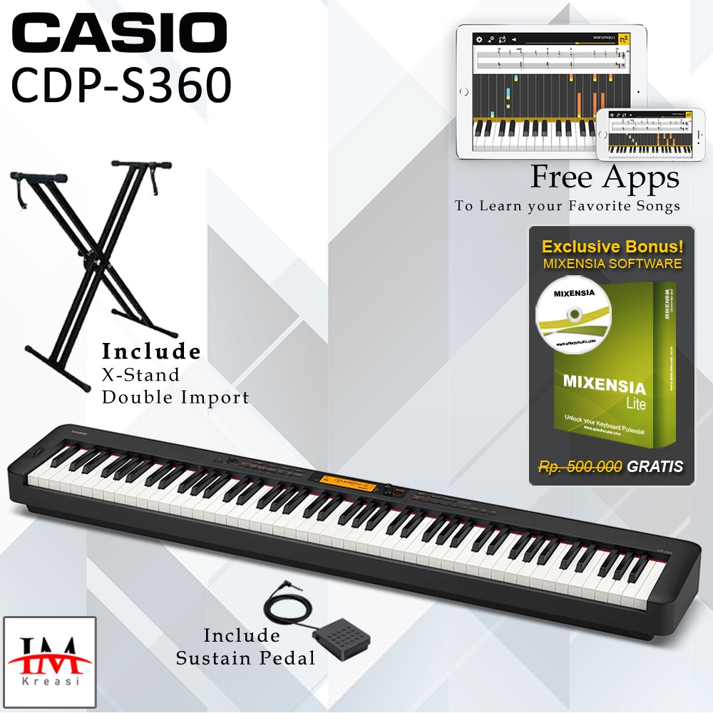 Jual Casio CDP S360 / CDPS360 / CDPS 360 Digital Piano Garansi Resmi ...