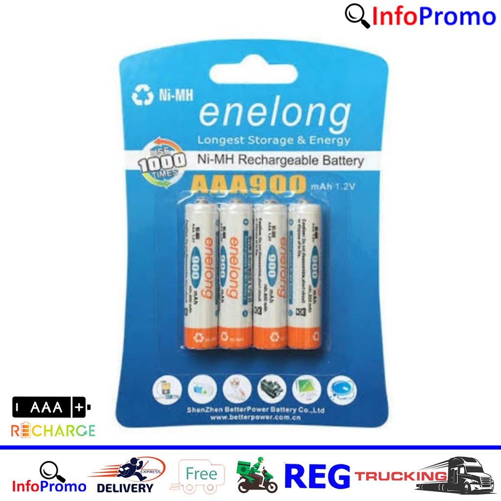 Jual Baterai Cas Ulang Recharge Ni Mh AAA 900mAh 4Pcs Enelong Batu Battery Rechargeable Shopee Indonesia