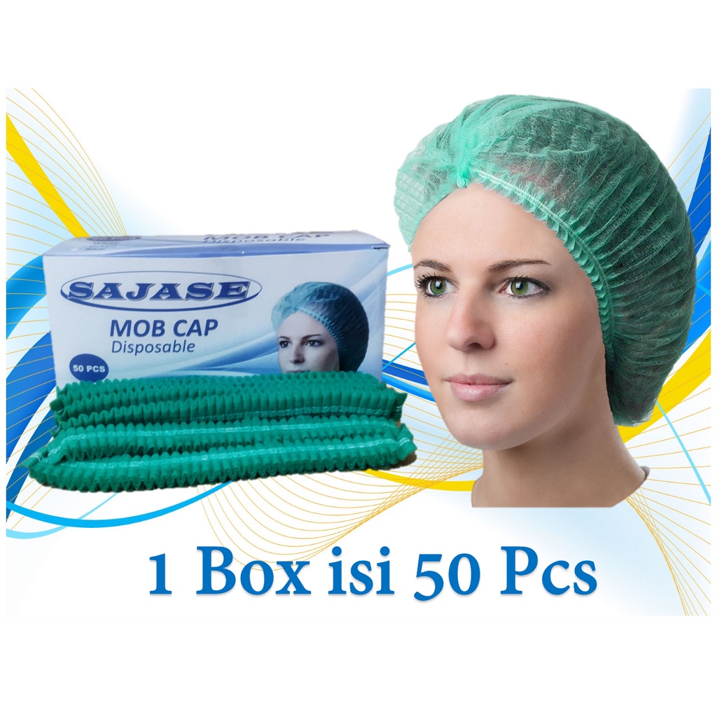 Jual Medis Mob Cap Disposable Hair Cap Nurse Cap Head Cap Merk