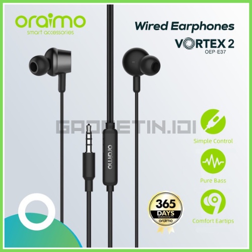 Jual ORAIMO HANDSFREE OEP-E37 VORTEX 2 IN-EAR EARPHONE + MIC 3.5MM ...