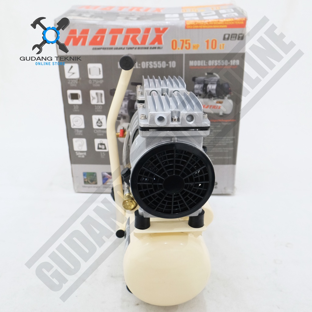Jual Kompresor Angin Tanpa Oli MATRIX OFS 550-10 / Air Compressor ...