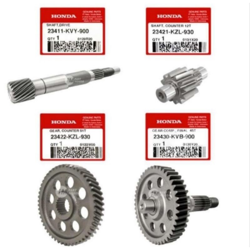 Jual GIGI GEAR RASIO GARDAN KOMPLIT SET AS RODA 4PCS BEAT SPACY SCOOPY ...