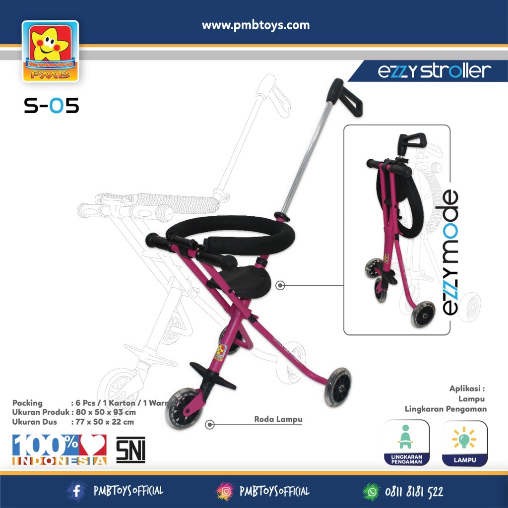 Jual PMBTOYS EZZYSTROLLER S05 STROLLER RODA TIGA KADO BALITA KADO ANAK ...