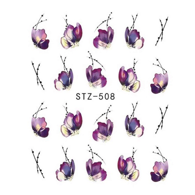 Jual stiker kuku flower / nail sticker tangkai bunga nailart nail ...