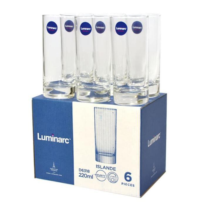 Luminarc Vigne Copo Long Drink 13x7x7cm 330ml Vidro Transparente 6 Pecas 1567710246