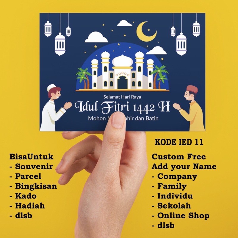 Kartu Ucapan Custom Lebaran, Idul Fitri, Ramadhan, Hari-Hari Besar