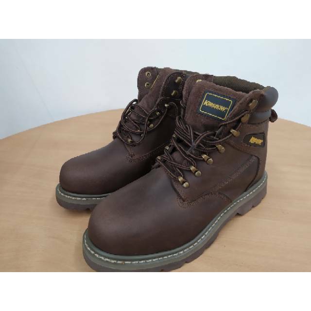 Jual Safety Shoes Original Vulcan 6 Inch Krisbow Full Kulit Warna Coklat And Warna Hitam 7328