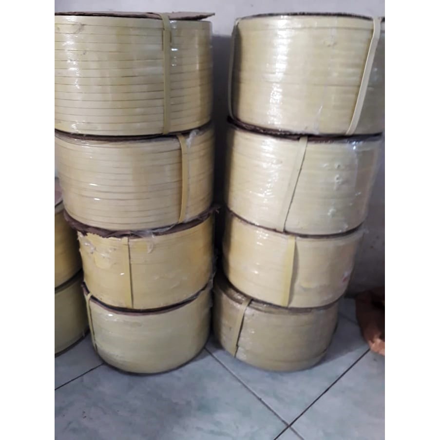 Jual tali strapping band 12mm kuning 1roll / tali plastik untuk packing ...