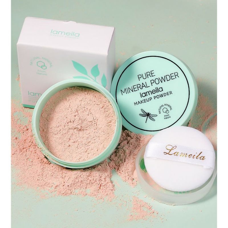 Jual LAMEILA Pure Mineral Powder Make up Powder (Daun) | Shopee Indonesia