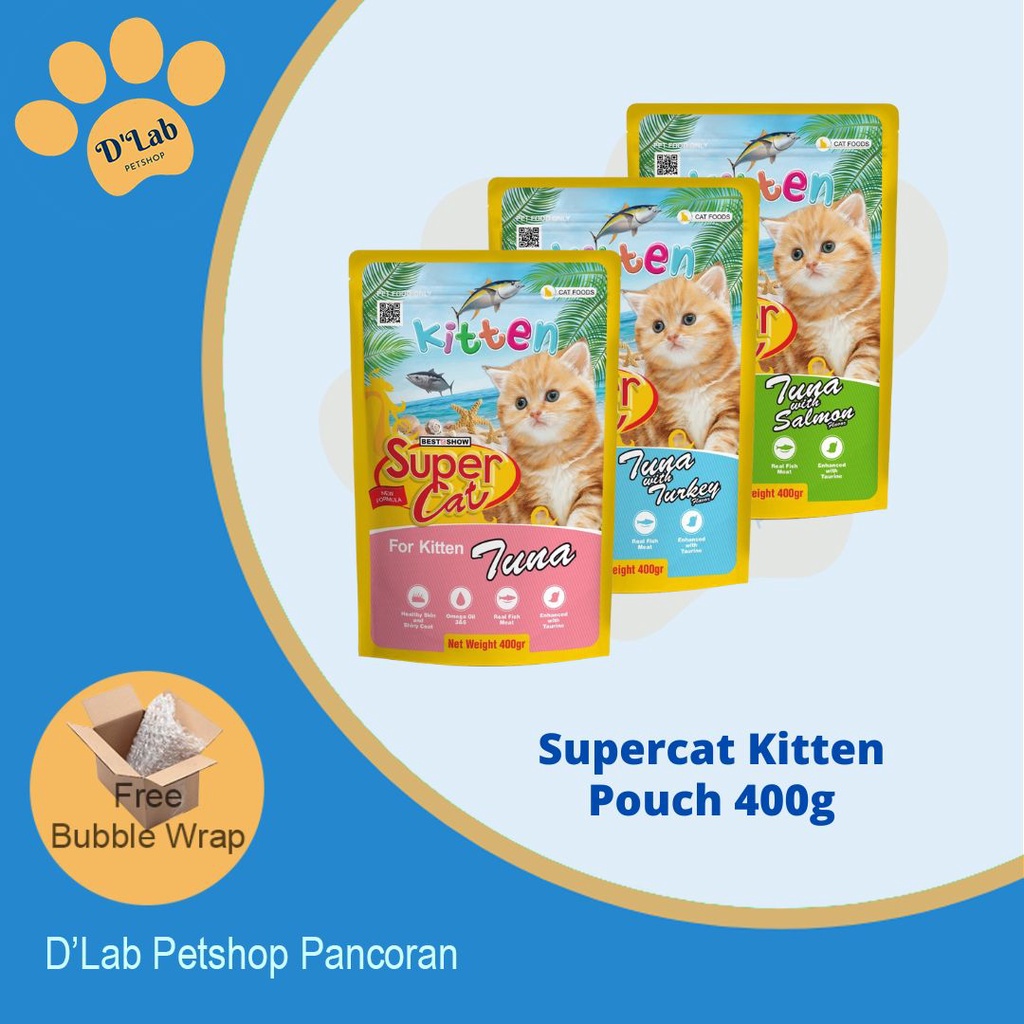Jual Supercat POUCH 400g KITTEN wet food (bukan kaleng) 400 g Shopee