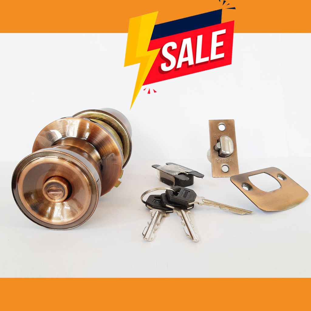 Jual DOOR KNOB HANDLE PINTU BULAT KUNCI handel pegangan set | Shopee ...