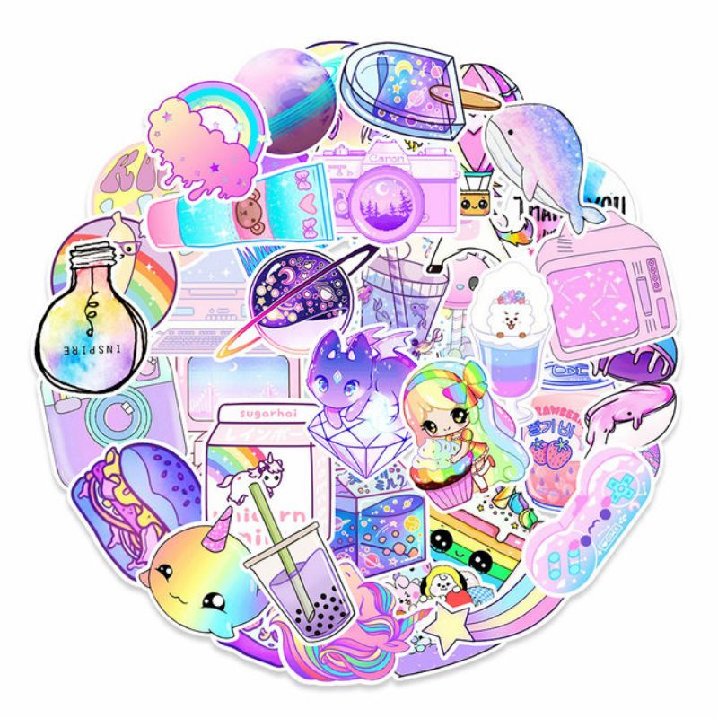 Jual Stiker Aesthetic Ungu Pack Style 260305 Stiker Aesthetic Keren