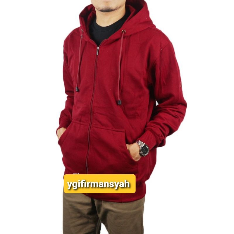 Jaket hoodie sales maroon