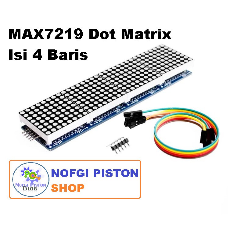 Jual MAX7219 LED Dot Matrix Module 4 in 1, Isi 4 Nyala Merah 32x8, MAX ...