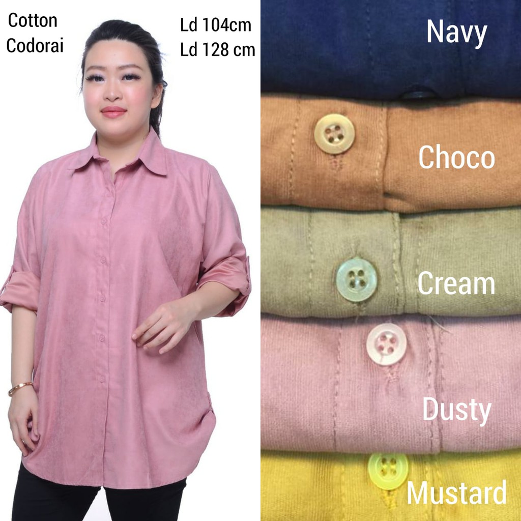 Jual Katun Kodorai Big Jumbo |Kemeja Wanita bigsize Jumbo Warna Warni ...