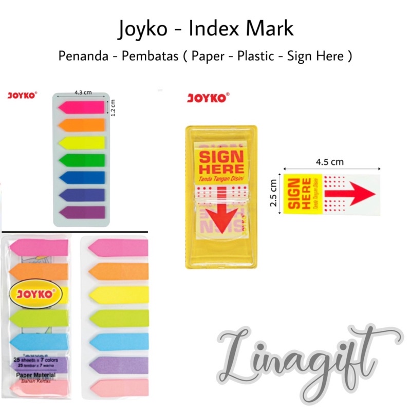 Jual Joyko Index Mark Paper Plastic Penanda Pembatas Joyko Im Plastik Kertas Sign