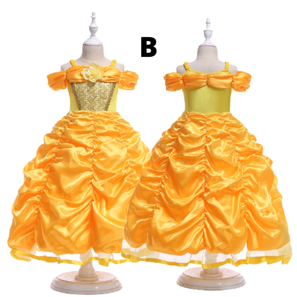 Jual [MAMASILO] Dress Princess Kuning / baju princess belle anak ...