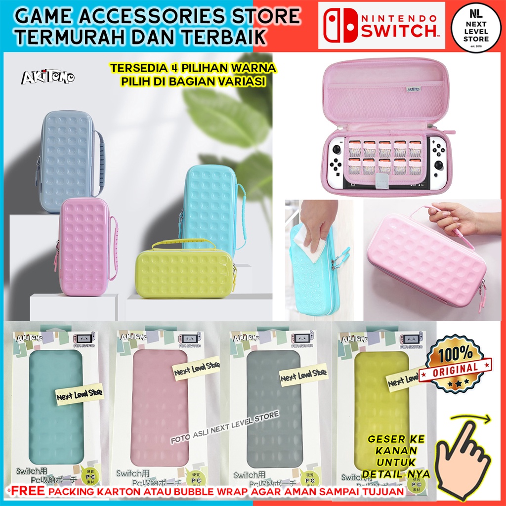 Jual Nintendo Switch V1 V2 OLED Jelly Pouch Bag Carrying Case Tas AKSW ...