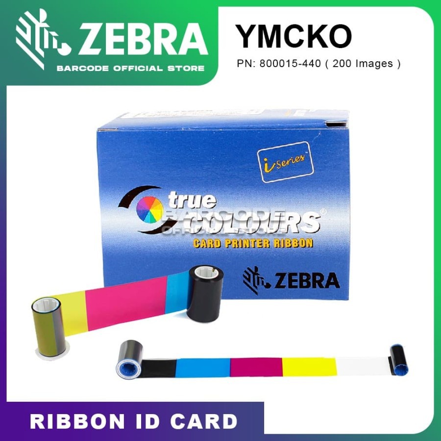 Jual Ribbon 800015-440 YMCKO for ID Card Printer Zebra P330i iSeries