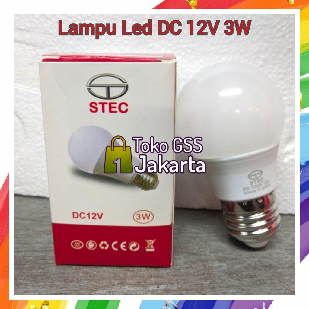 Jual Lampu Bohlam Led Dc V E Solar Cell Lamp V Daya W W W W