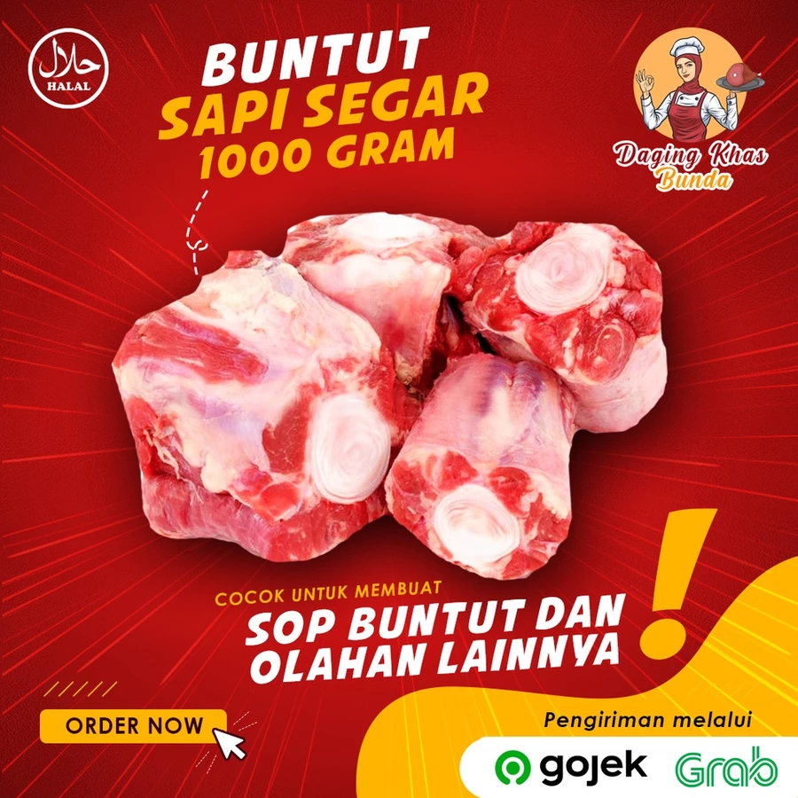 Buntut Sapi Lokal PREMIUM Oxtail 1KG