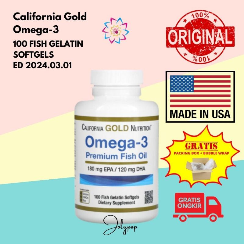 Jual California Gold Nutrition Omega-3, Premium Fish Oil, 100 Fish ...