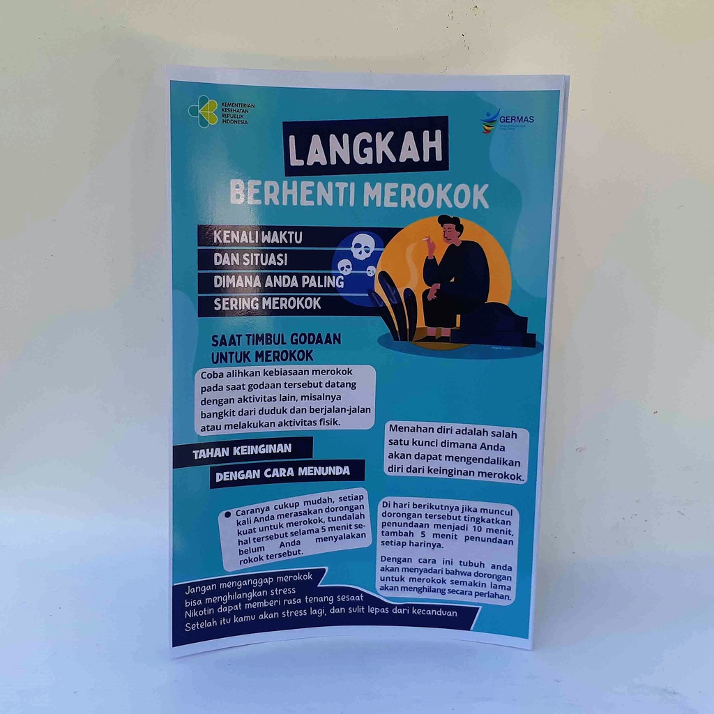 Jual Poster Kesehatan Poster Langkah Berhenti Merokok Poster Bahaya