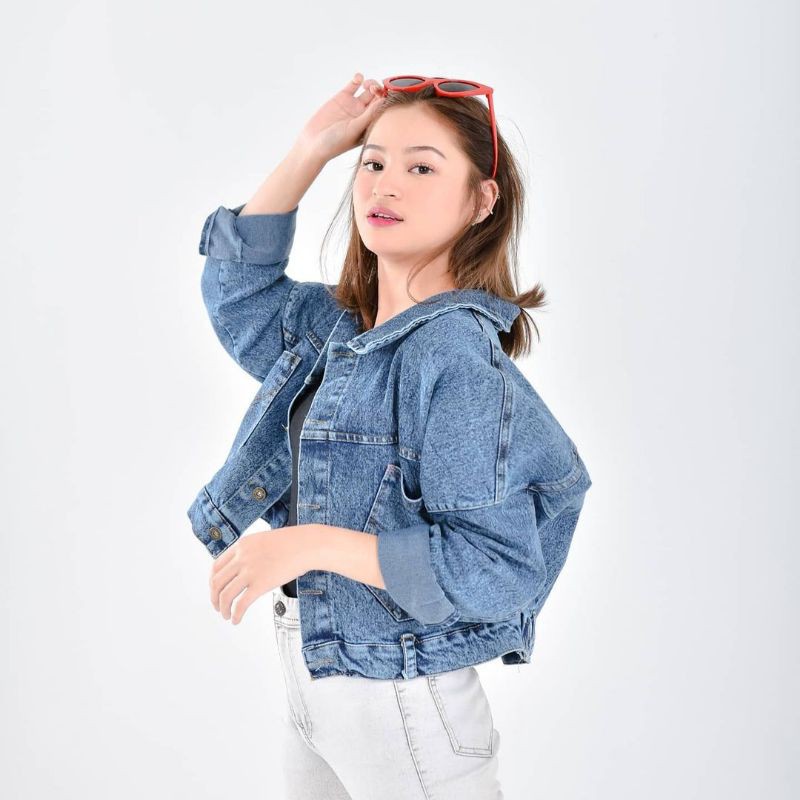 Jaket jeans 2024 korean style