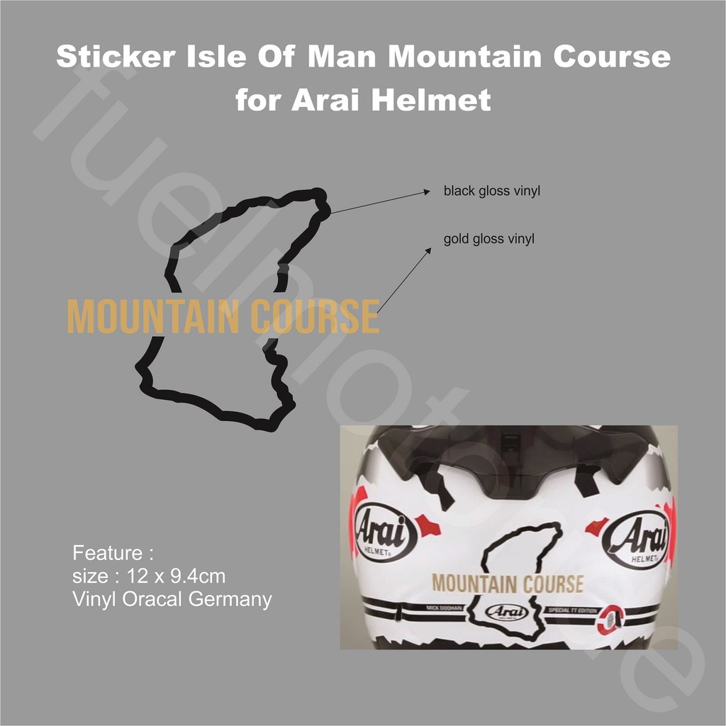 thumbnail image 2 of Isle Of Man TT Races Manx GP Racing Helmet Stickers - 75mm Gloss Vinyl - Pack Of 2 2 of 3