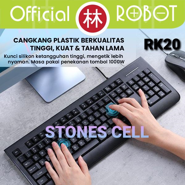 Jual ROBOT RK10 RK20 Keyboard Berkabel Mini Office Wired Ultra-Thin ...