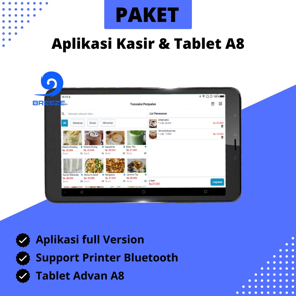 Jual PAKET APLIKASI KASIR ANDROID & HP/TABLET ADVAN A8 Shopee Indonesia