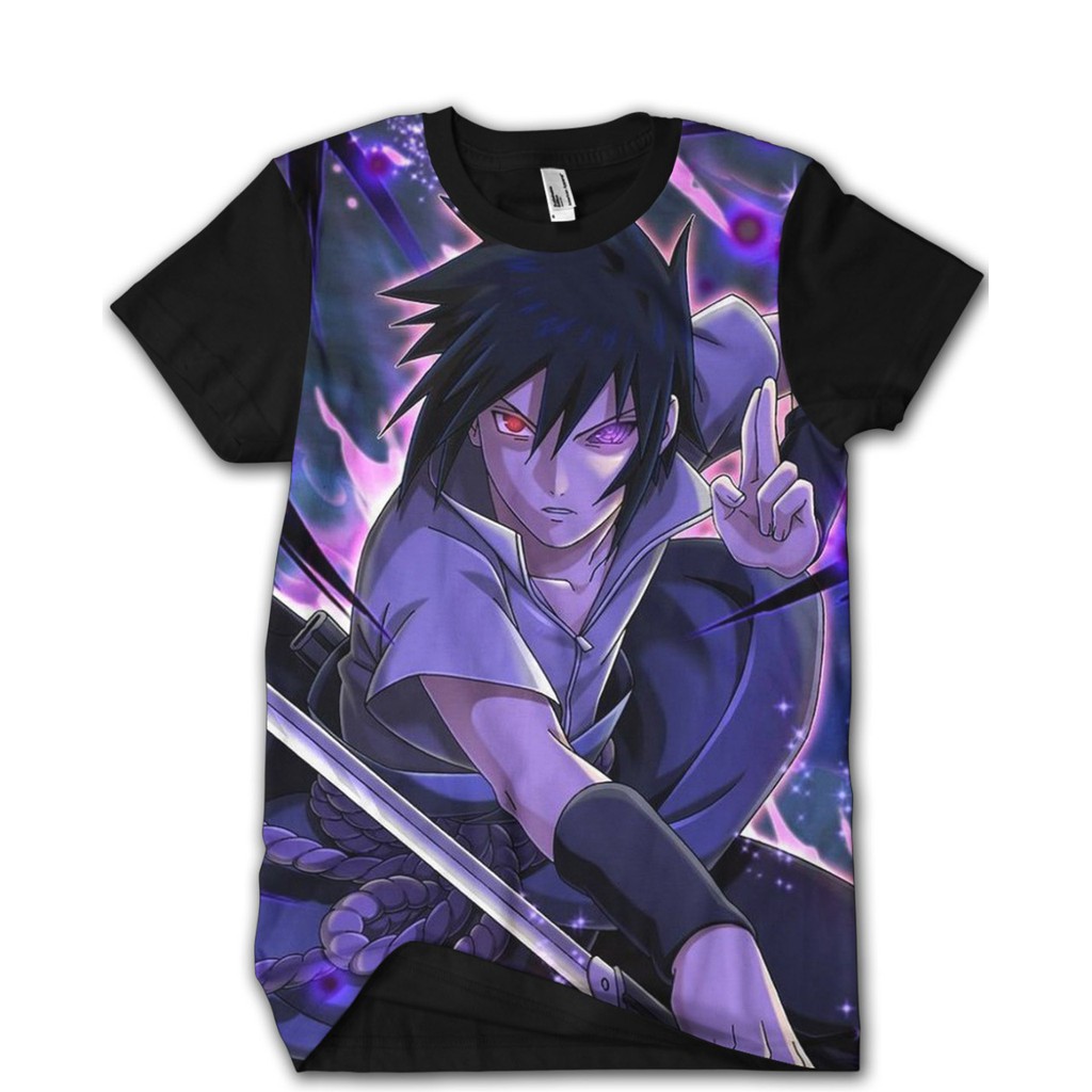 Jual PROMO Kaos 3D Anime Sasuke Uchiha Sharingan Rinnegan - Qeqe ...