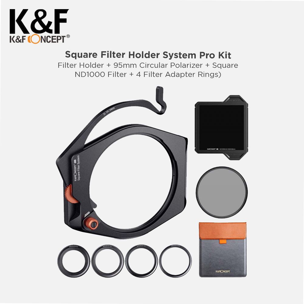 Jual K&F Concept Square Filter Kit CPL ND1000 with 4 Adaptor Ring Pro