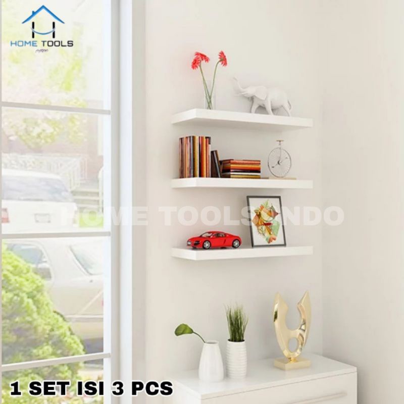 Jual (1 SET 3 PCS) RAK DINDING MINIMALIS RAK SUSUN DEKORASI DINDING ...