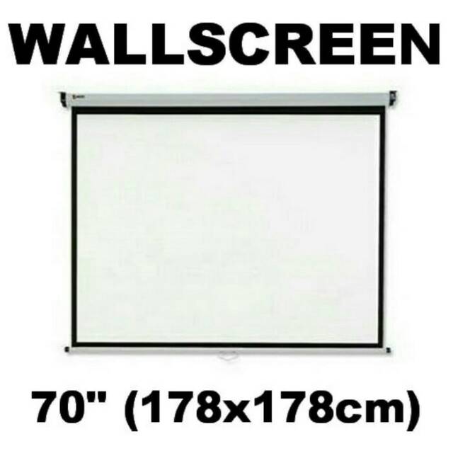 Jual Layar Proyektor 70 Inch Screen Projector Wall Manual Gantung Pro