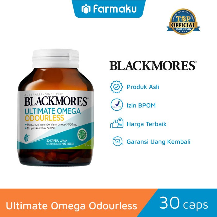 Jual Blackmores Ultimate Omega Odourless Suplemen Minyak Ikan 30S ...