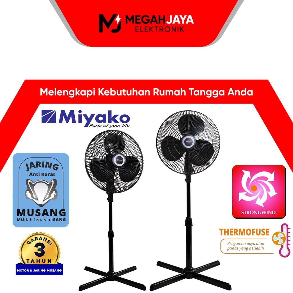 Jual [COD] STAND FAN / KIPAS ANGIN MIYAKO / AK VIEN KAS1606 X PL MUSANG