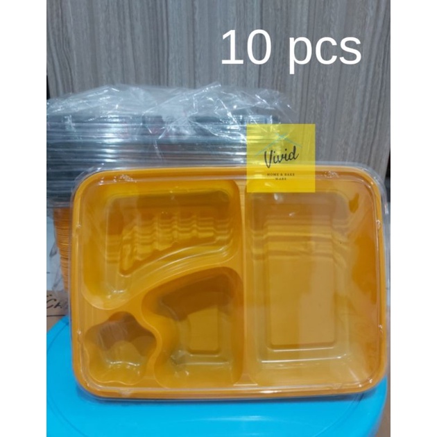 Jual Mika Premium Bento Kuning Kotak Tray Nasi Sekat Pcs