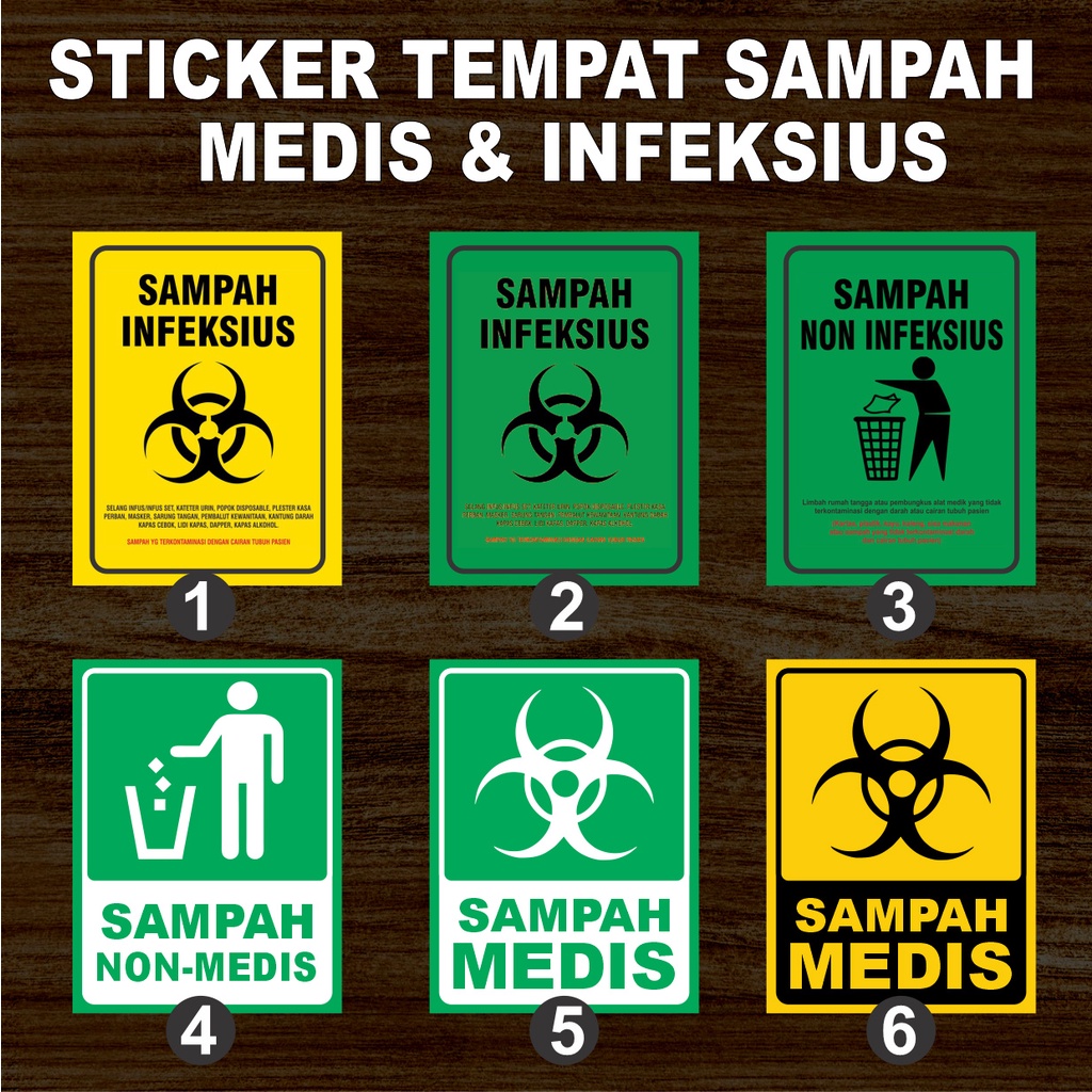 Jual Sticker Tempat Sampah Infeksius, Sampah Medis, Sampah Non ...