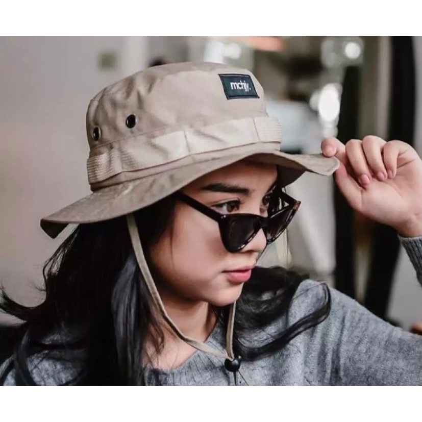 Jual Promo!! Topi Gunung Camping Rimba Hat Tali Cream Outbound Hiking ...