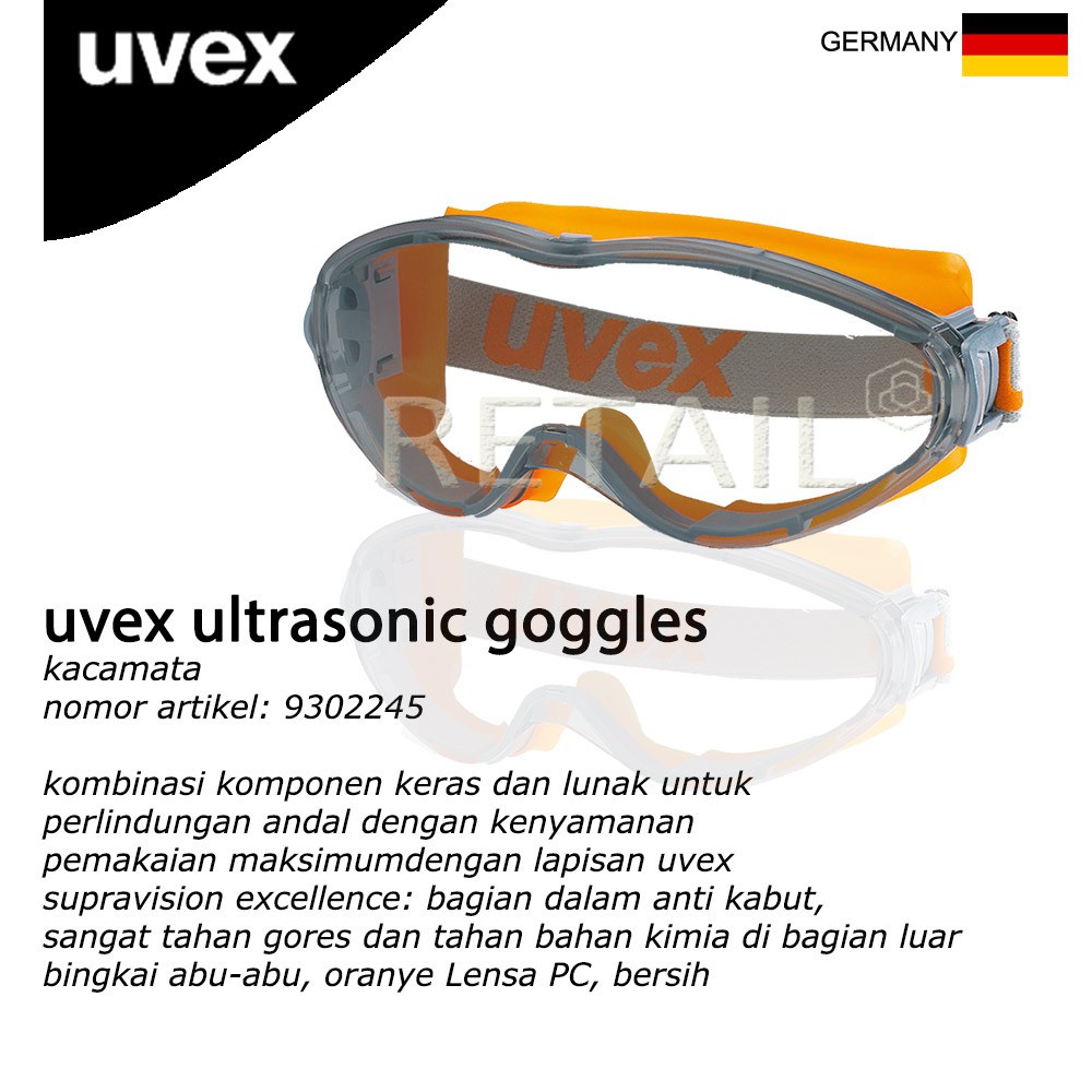 Jual Kacamata Safety 9302245 Ultrasonic Goggles (Uvex) | Shopee Indonesia
