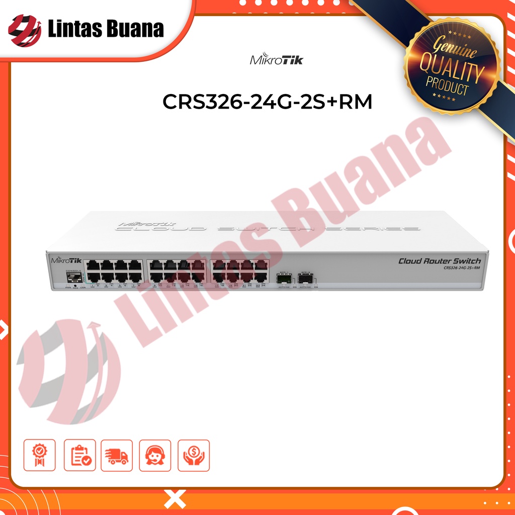 Jual MikroTik CRS326-24G-2S+RM Cloud Routerboard Switch CRS 326 24G 2S ...