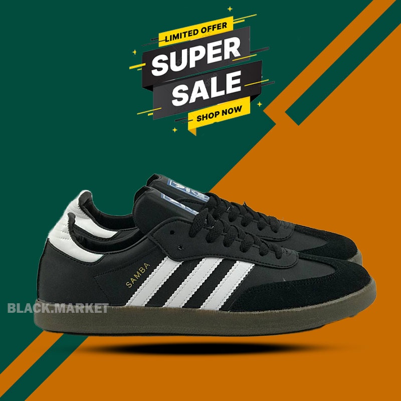 COD Sepatu Adidas Samba OG Classic Black White Hitam Sole Gum PRIA