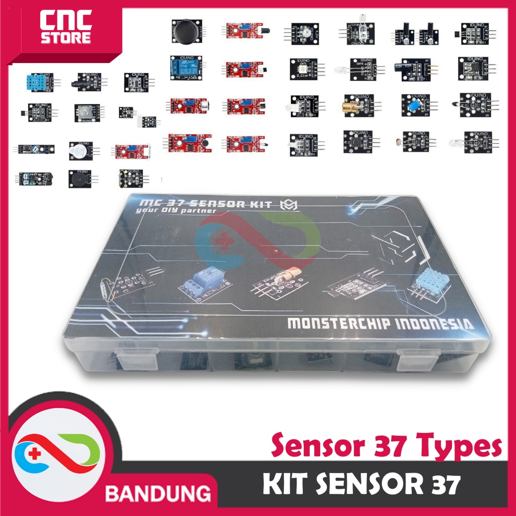 Jual KIT SENSOR 37 TYPES COMPATIBLE FOR ARDUINO | Shopee Indonesia