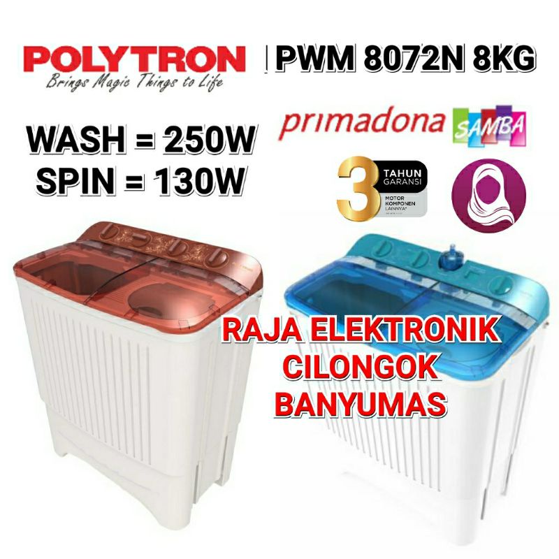 Jual Mesin Cuci Polytron Pwm N Kg Primadona Hijab Series Mesin Cuci Tabung Polytron Kg