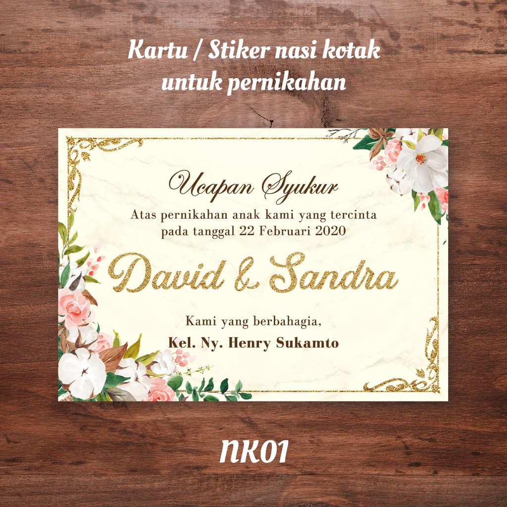 Jual Kartu / Stiker ucapan syukur / Tasyakuran pernikahan / mohon doa