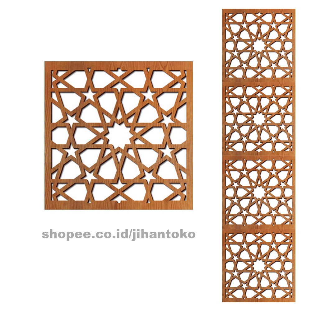 25x25 cm Ornamen Wall Decor Dekorasi Hiasan Dinding Kayu Ukir Ruang Tamu Kamar Tidur Dll - WD1